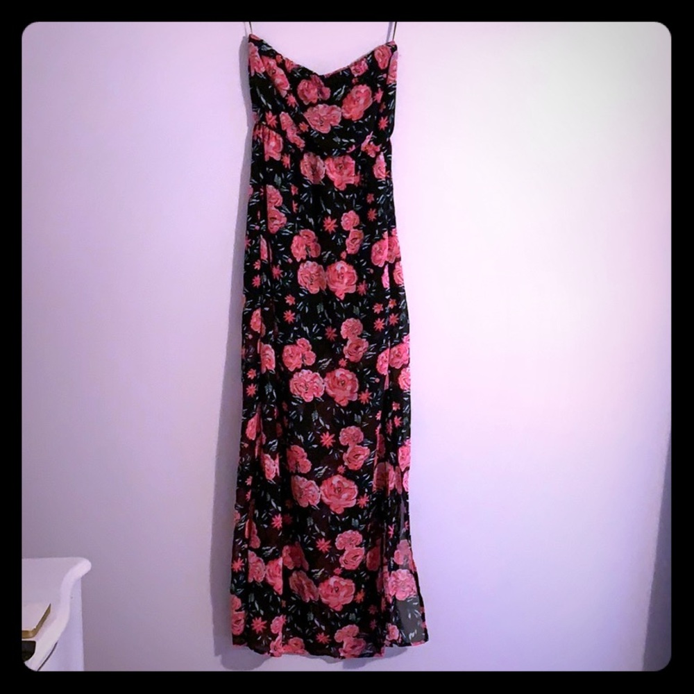 H&M Strapless Floral Dress
